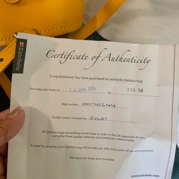 NWOT Zatchels Leather Barrel Bag - Yellow - Picture 4 of 6